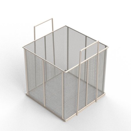 ANYSIZEBASKET Rectangular Wire Mesh Basket: 12Lx12Wx12H, 304 SS, 1/4 Rod Frame, Stacking Handles, Mesh: 4 x .063 TMT-120120120-A04S